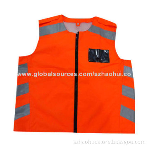 Men's fashionable design zipper-up safety vest w/CE/EN471 reflective tapes for motorists/OEM accept